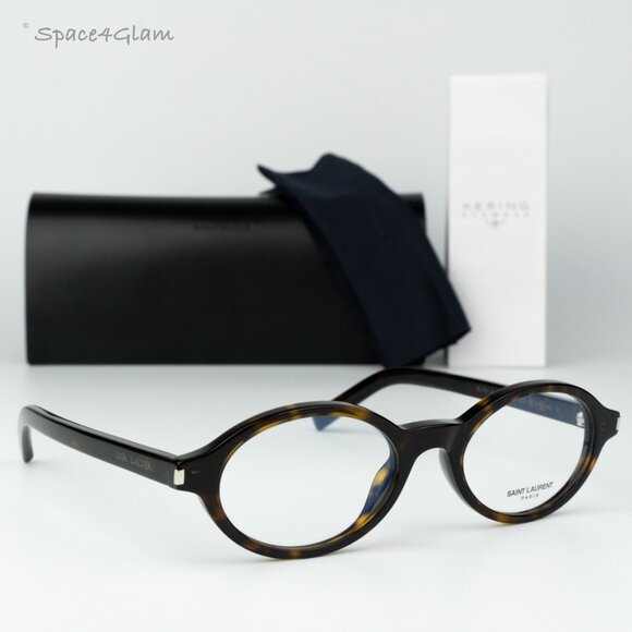 BRAND NEW Saint Laurent SL751 JEANNE OPT 002 Havana Demo Oval Women Eyeglasses - Picture 1 of 10